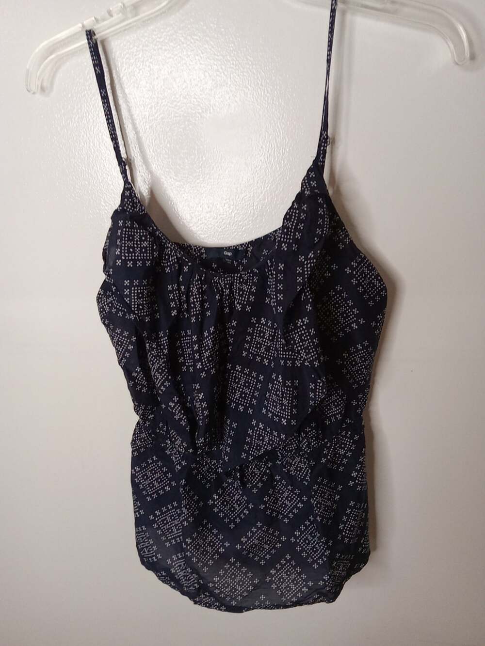 Gap Women's Size XS navy blue white silk cotton cami tank top. Summer,Athleisure